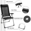2 Pieces Portable Patio Folding Dining Chairs with Headrests Adjust