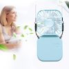 Foldable Electric Fan Strap Type Portable Air Conditioners Camping Mirror USB Rechargeable Small Fan Desktop Summer Convenient