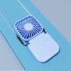 Foldable Electric Fan Strap Type Portable Air Conditioners Camping Mirror USB Rechargeable Small Fan Desktop Summer Convenient