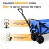 Collapsible Heavy Duty Beach Wagon Cart Outdoor Folding Utility Camping Garden Beach Cart With Universal Wheels Adjustable Handle Shopping
