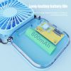 Foldable Electric Fan Strap Type Portable Air Conditioners Camping Mirror USB Rechargeable Small Fan Desktop Summer Convenient