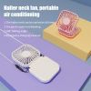 Foldable Electric Fan Strap Type Portable Air Conditioners Camping Mirror USB Rechargeable Small Fan Desktop Summer Convenient