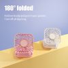 Foldable Electric Fan Strap Type Portable Air Conditioners Camping Mirror USB Rechargeable Small Fan Desktop Summer Convenient